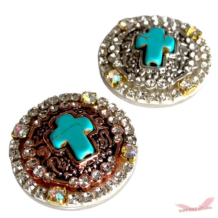 十字架 フェイクターコイズ ヴィンテージデザイン ゴルフマーカー |  | 05