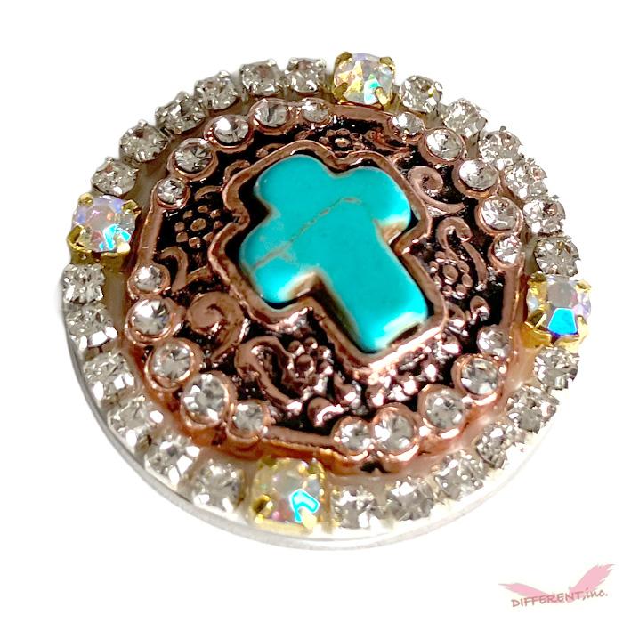 十字架 フェイクターコイズ ヴィンテージデザイン ゴルフマーカー |  | 08