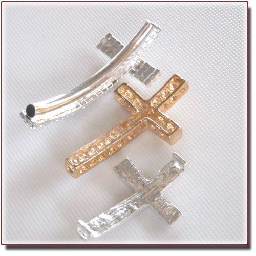 【在庫処分】Cross Beads Crystal Gold キラキラ合金クリスタルゴールドクロス ビーズ |  | 01