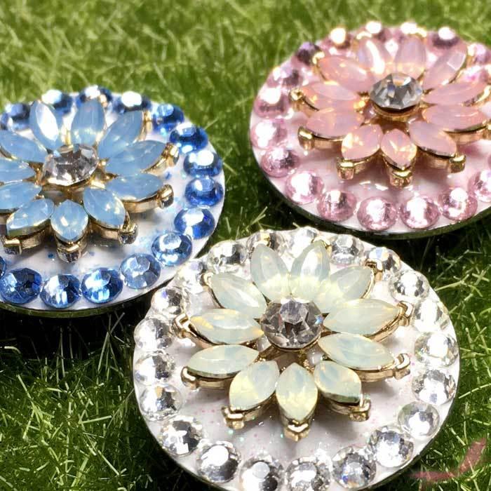 デイジー クリスタル オパール キラキラ ゴルフマーカー ハットクリップ マグネット付き セット |  | 04