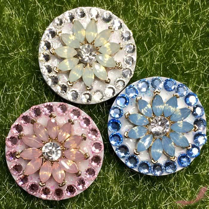 デイジー クリスタル オパール キラキラ ゴルフマーカー ハットクリップ マグネット付き セット |  | 07