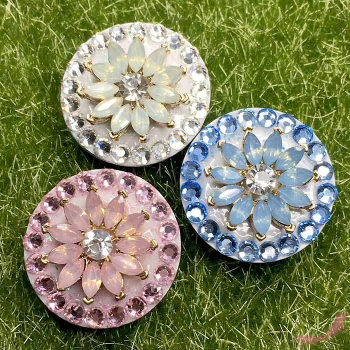 デイジー クリスタル オパール キラキラ ゴルフマーカー ハットクリップ マグネット付き セット |  | 10