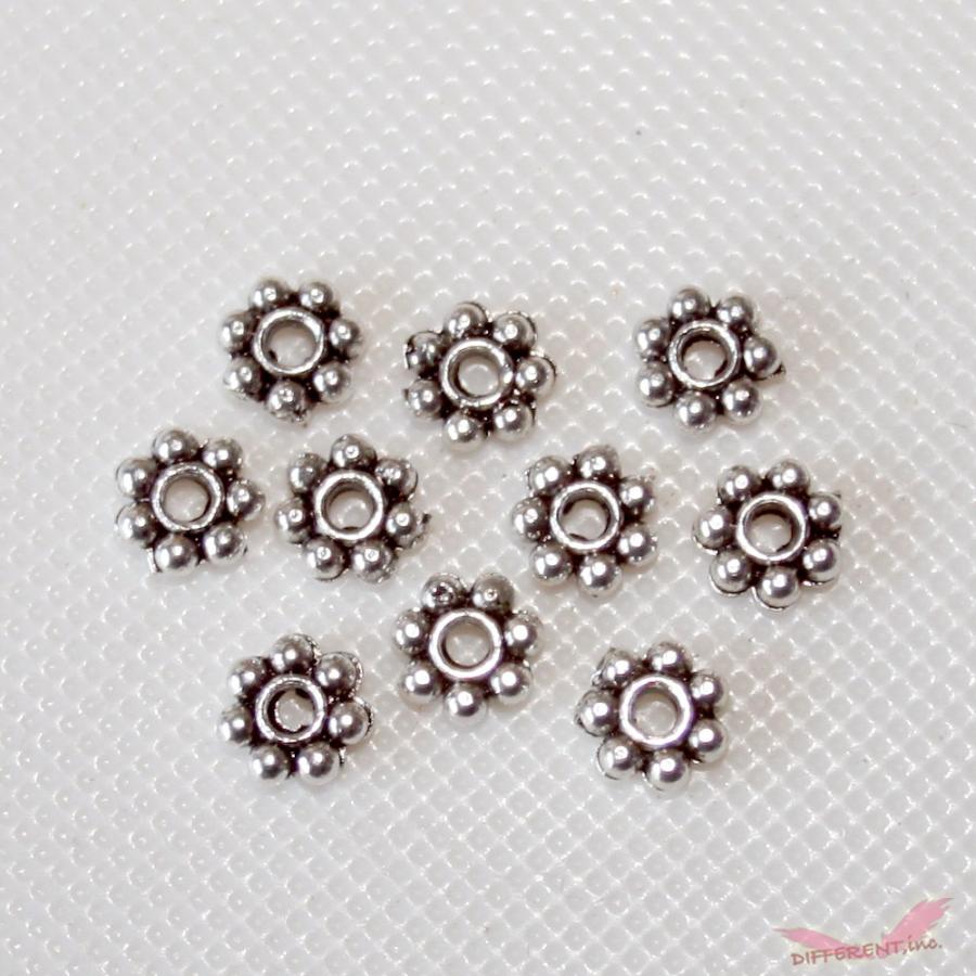 デージー スペーサー メタルビーズ  ヴィンテージシルバー | 