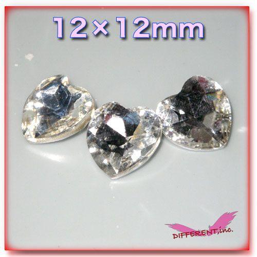 ネイル＆盛りデコに Crystal Heart 12mm ハート｜different