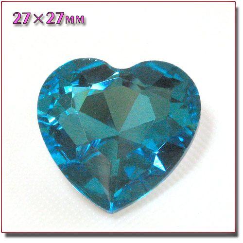 デコ ガラスジュエリー ハートストーン ライトローズ/アクアマリン |  | 01