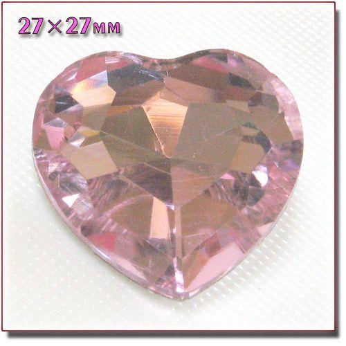 デコ ガラスジュエリー ハートストーン ライトローズ/アクアマリン |  | 02