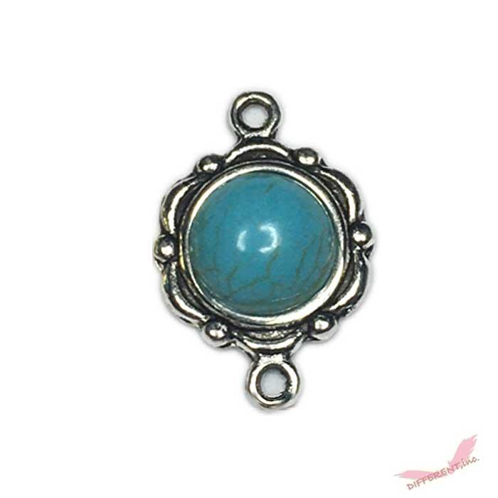 ミドルサイズ  ラウンド フェイクターコイズ コネクター   12mm×21mm |  | 01