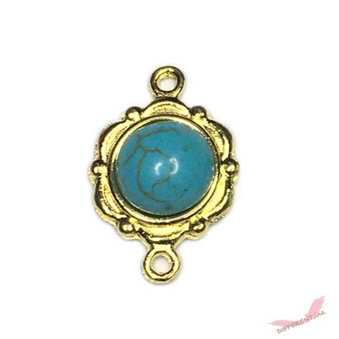 ミドルサイズ  ラウンド フェイクターコイズ コネクター   12mm×21mm |  | 02