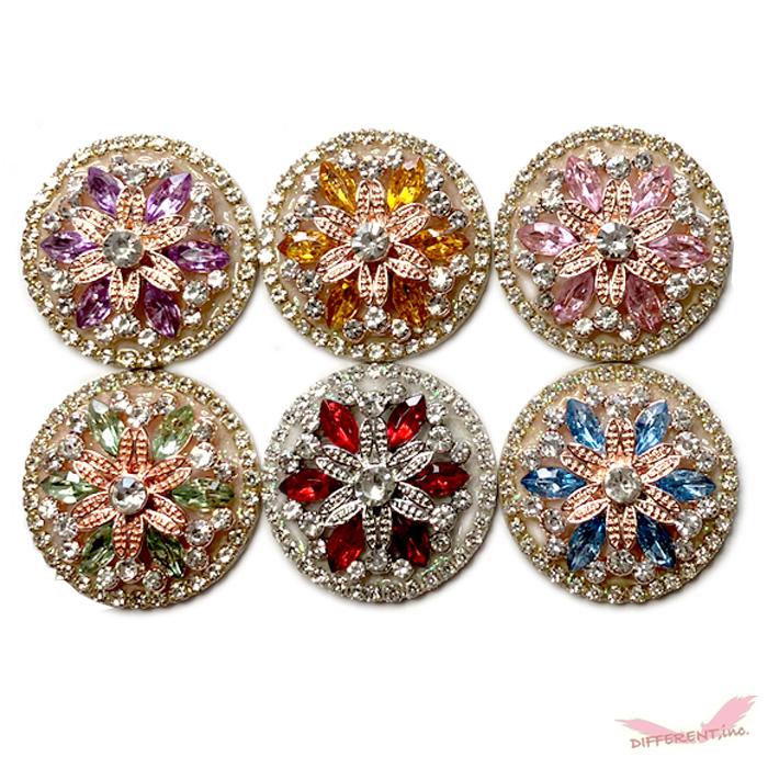 お花風 クリスタルストーン 30mm ゴルフマーカー ハットクリップ マグネット付き セット | 