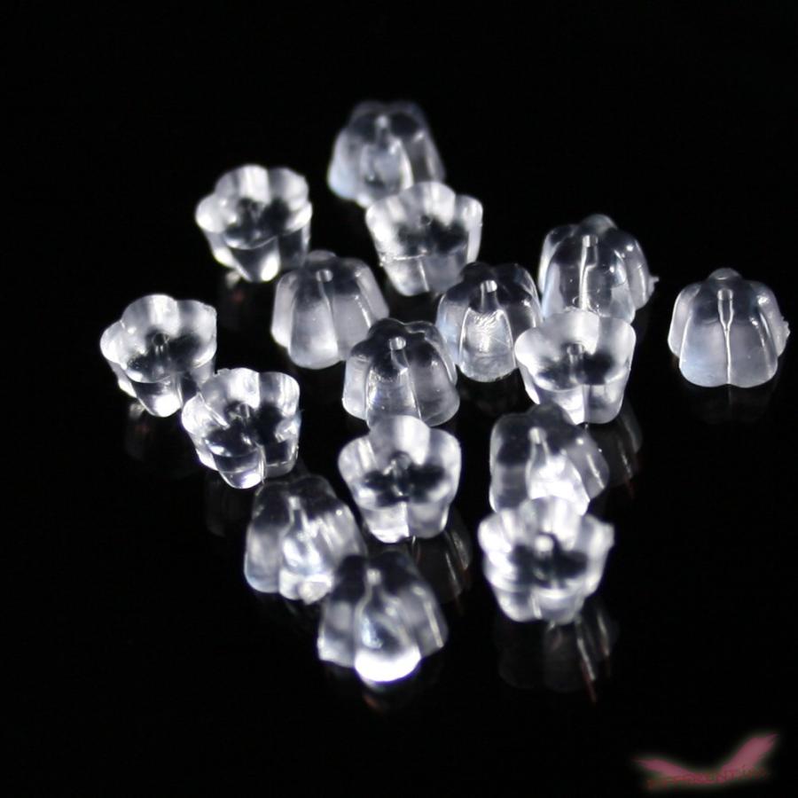 お花型 樹脂キャッチ ピアスパーツ 10個（5ペア） | 