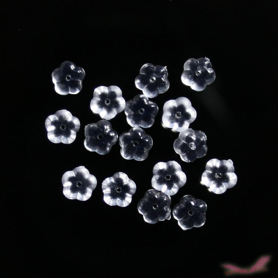 お花型 樹脂キャッチ ピアスパーツ 10個（5ペア） |  | 02