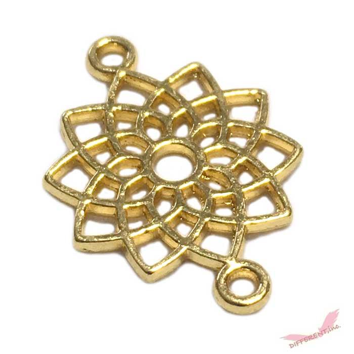 フラワー ジオメトリック デザイン ゴールド コネクター | 