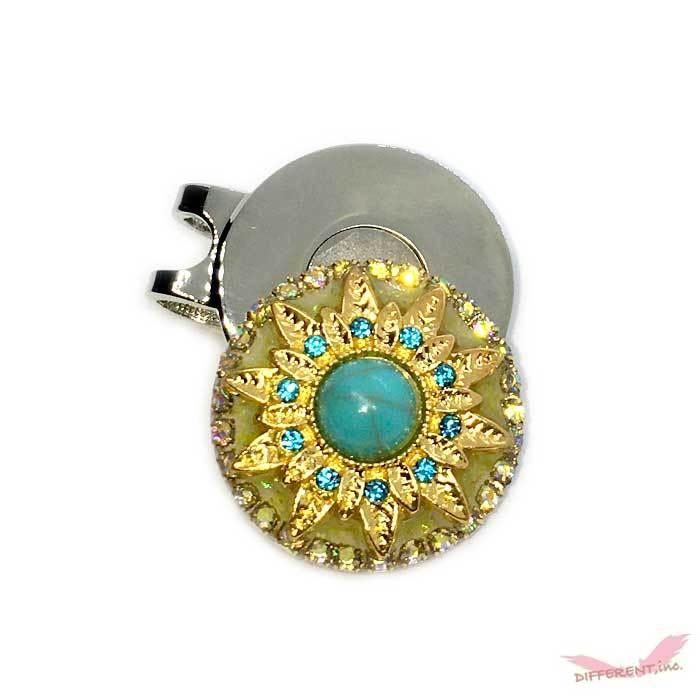 フェイクターコイズフラワー or 太陽 ゴルフマーカーとハットクリップセット |  | 03