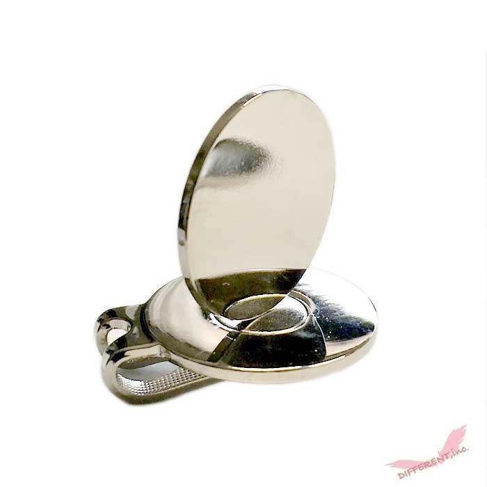 ゴルフマーカー 25mm フチ有りとフラット 鉄にメッキと極薄ステンレス製 ハットクリップセット ハンドメイドに |  | 02