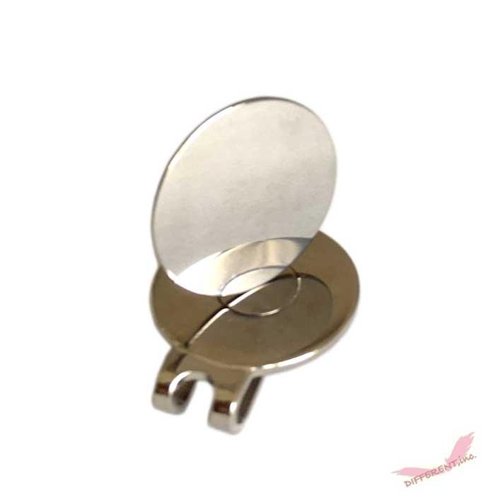 ゴルフマーカー 25mm フチ有りとフラット 鉄にメッキと極薄ステンレス製 ハットクリップセット ハンドメイドに |  | 03