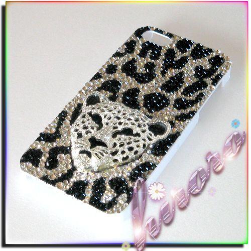 iPhone5/5sケース スワロフスキー 豹Silver |  | 01