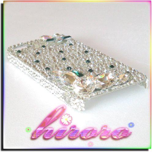 iPhone5/5sケース スワロフスキーとビジュー ストラップ穴有り | 