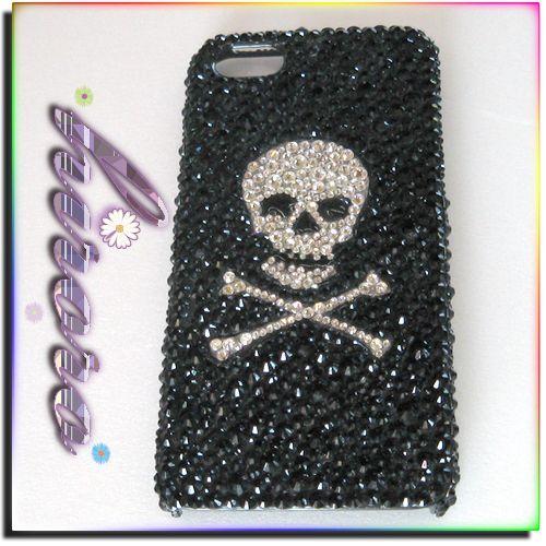 iPhone5/5sケース スワロフスキー スカル ストラップ穴有り |  | 01