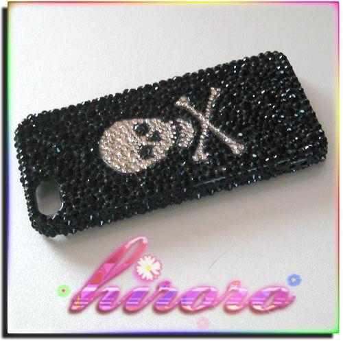 iPhone5/5sケース スワロフスキー スカル ストラップ穴有り |  | 05