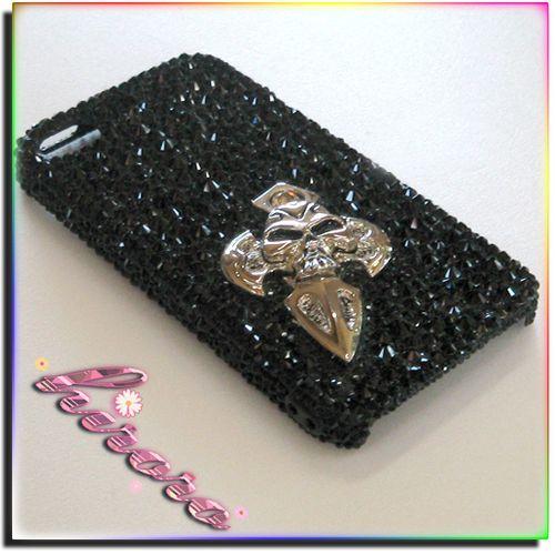 iPhone5/5sケース スワロフスキー メタルスカル ストラップ穴有り |  | 02