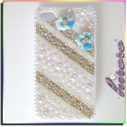 iPhone4/4sケース スワロ&パール フラワー A |  | 01