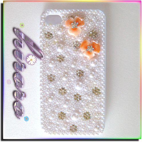 iPhone4/4sケース スワロ&パール フラワー B |  | 01
