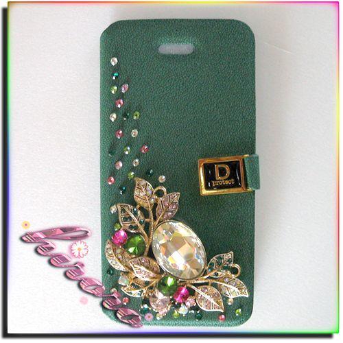 iPhone5/5sケース スワロフスキー 革製手帳型ケース no.2 | 
