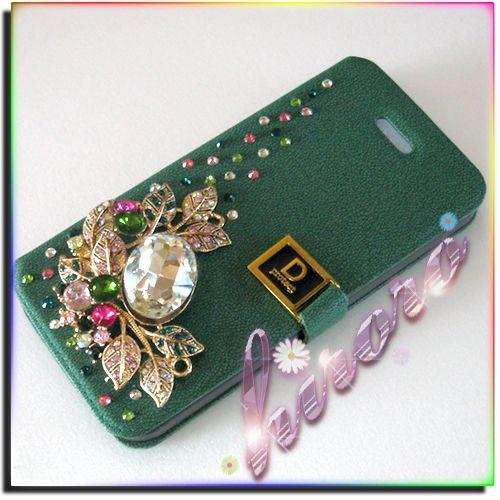 iPhone5/5sケース スワロフスキー 革製手帳型ケース no.2 |  | 01