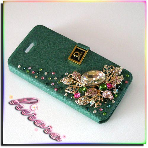 iPhone5/5sケース スワロフスキー 革製手帳型ケース no.2 |  | 02