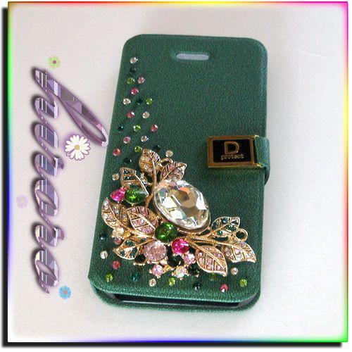 iPhone5/5sケース スワロフスキー 革製手帳型ケース no.2 |  | 03