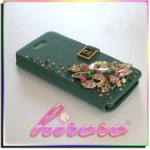 iPhone5/5sケース スワロフスキー 革製手帳型ケース no.2 |  | 04