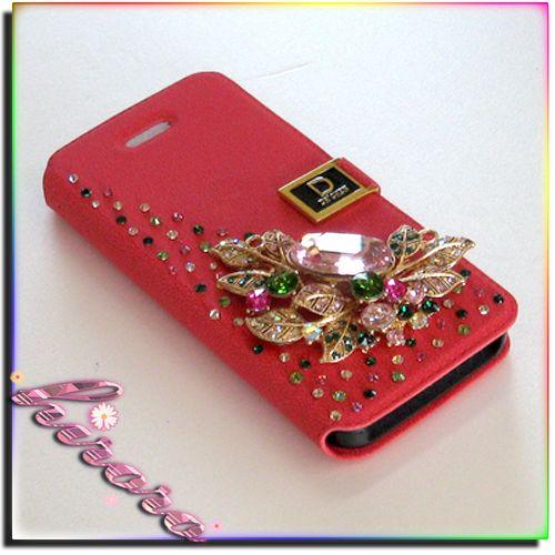 iPhone5/5sケース スワロフスキー 革製手帳型ケース no.3 |  | 02