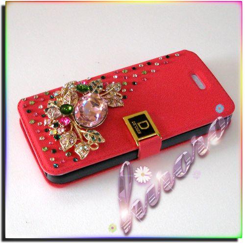 iPhone5/5sケース スワロフスキー 革製手帳型ケース no.3 |  | 03