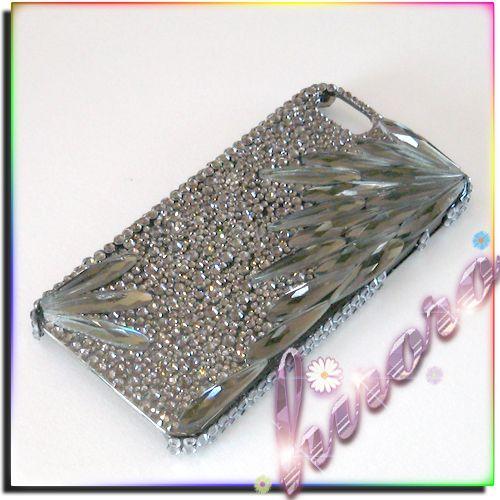 iPhone5/5sケース A級ガラスストーン ロングドロップ ブラックダイヤモンド |  | 01