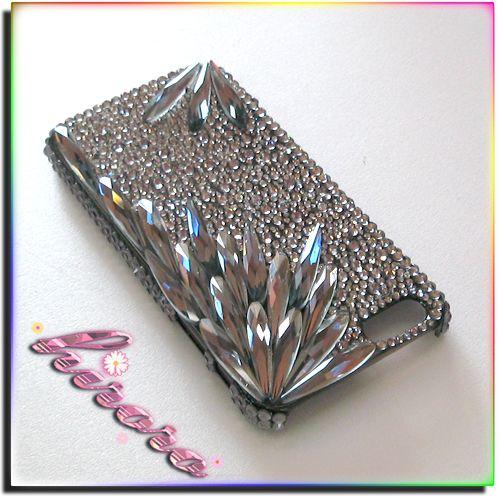 iPhone5/5sケース A級ガラスストーン ロングドロップ ブラックダイヤモンド |  | 03