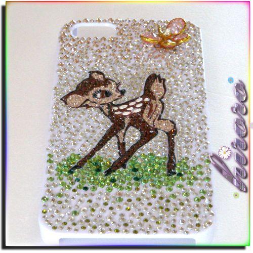 iPhone5/5sケース スワロフスキー バンビと蝶々 | 