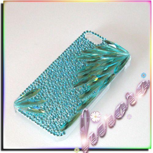 iPhone5/5sケース A級ガラスストーン ロングドロップ ライトグリーン |  | 01