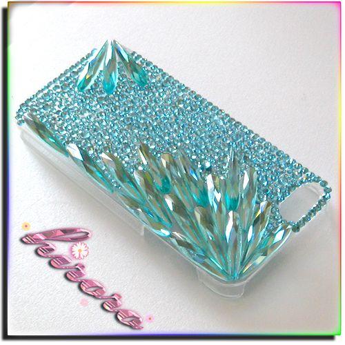 iPhone5/5sケース A級ガラスストーン ロングドロップ ライトグリーン |  | 02