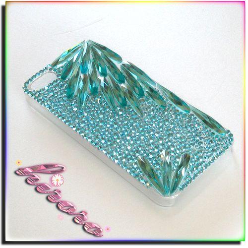 iPhone5/5sケース A級ガラスストーン ロングドロップ ライトグリーン |  | 03