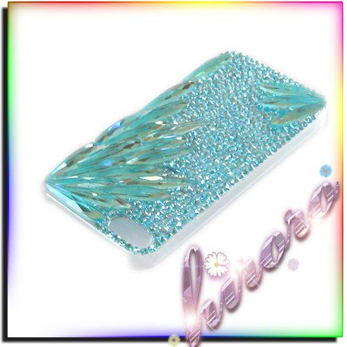 iPhone5/5sケース A級ガラスストーン ロングドロップ ライトグリーン |  | 04