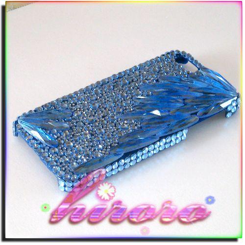 iPhone5/5sケース A級ガラスストーン ロングドロップ ブルー |  | 01