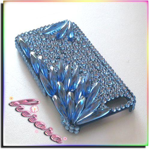 iPhone5/5sケース A級ガラスストーン ロングドロップ ブルー |  | 02