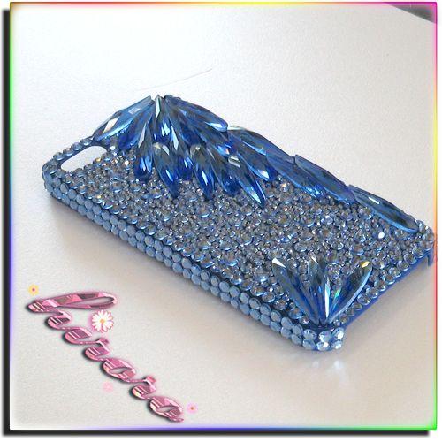 iPhone5/5sケース A級ガラスストーン ロングドロップ ブルー |  | 03