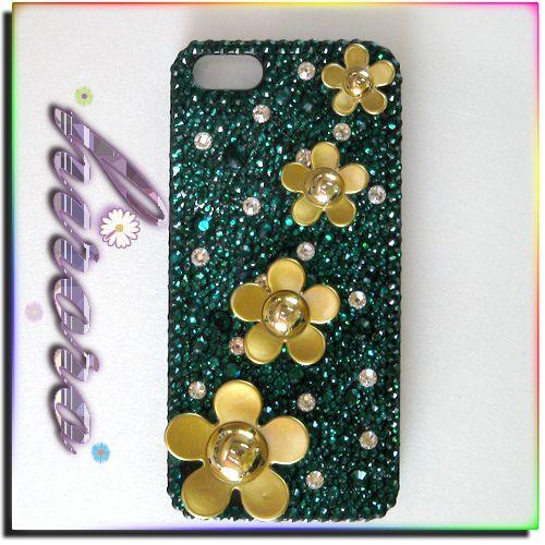 iPhone5/5sケース A級ガラスストーン フラワーパーツ | 