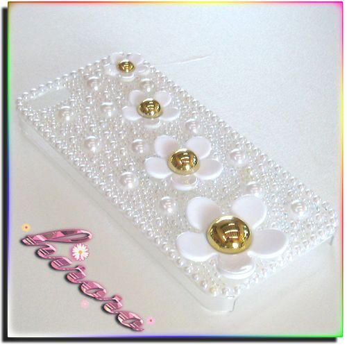 iPhone5/5sケース 半円パール フラワーパーツ |  | 03