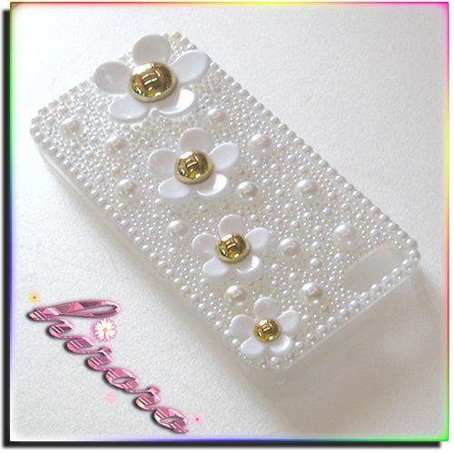 iPhone5/5sケース 半円パール フラワーパーツ |  | 04