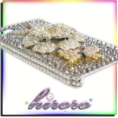 iPhone5/5sケース フラワーパーツ&メタル蝶々スワロフスキー クリスタル約800粒使用 no.15 |  | 01