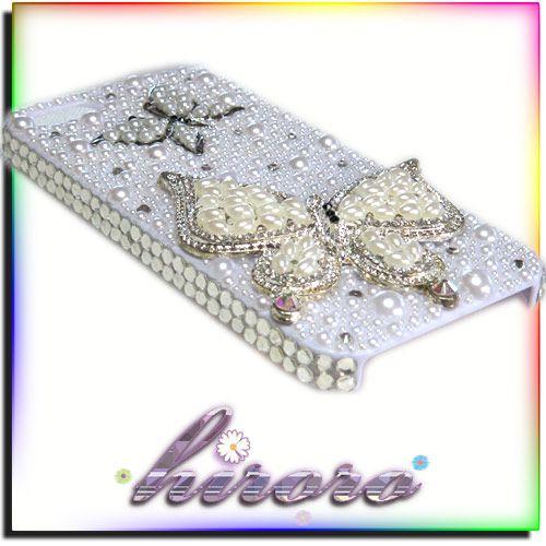iPhone5/5sケース メタル蝶々 パール クリスタルストーン no.16 |  | 01