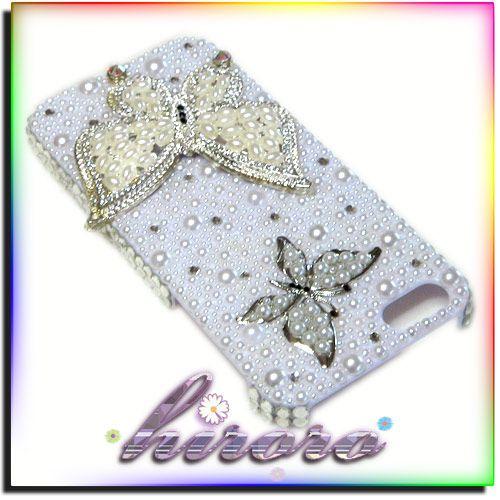 iPhone5/5sケース メタル蝶々 パール クリスタルストーン no.16 |  | 04
