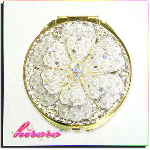 コンパクトミラー ゴールド フラワーパーツ クリスタルストーン no.21 |  | 04